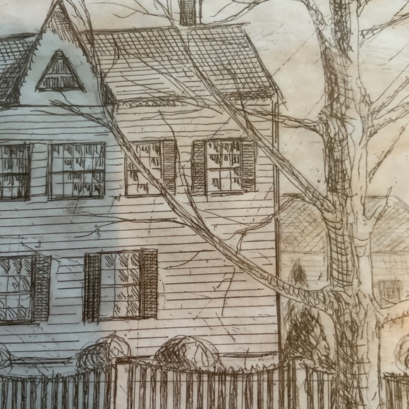 SOLD Original Vintage Ink Signed Linework Sketch - Picture 7 of 8